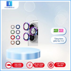Kính Cường Lực Bảo Vệ Mắt Camera iPhone, Viền Kim Loại, Chống Trầy Xước - iP 7/8/Plus/XS/11/12/13/14/15/Pro/Max/Mini